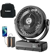 PANERGY 40000mAh Camping Fan, 2X Detachable Battery Operated Fan, 6-Speed Stepless Control, 90° O...