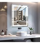 24" x 32"LED Bathroom Mirror for Wall,Lighted Vanity Mirror Dimmable,Anti-Fog,Shatter-Proof, Memo...