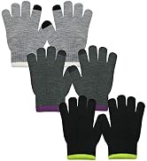 Touchscreen Kids Gloves for Boys Girls, 3 Pairs 2-14 Age Child Winter Warm Glove