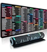 Windows PPT/PS/CDR/AI/PR/Word/Excel Shortcuts Sheet Mouse Pad, Large Gaming Mouse Pad for Desk, 3...