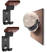 TOKCKYBL Motorcycle Helmet Holder Wall Mount - Solid Wood &amp; Steel Gear Organizer Rack with 2 Hook...