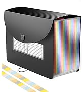 NAFY Accordion File Organizer, 24 Pockets Expanding File Folders, According File Organizer Portab...