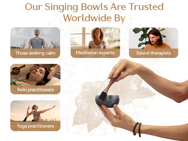 Trusted meditation bowls for calm seekers, yoga, Reiki, and therapists