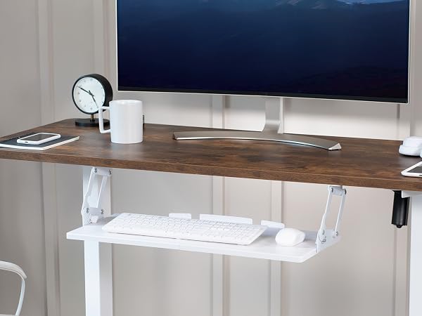 white keyboard tray