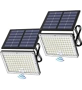 JACKYLED Motion Solar Lights Outdoor, 113 LED Cool White Bright Solar Flood Lights Waterproof, Du...