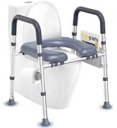 HOMLAND Toilet Seat Risers for Seniors, FSA/HSA Eligible Raised Toilet Seat with Handles &amp; Padded...