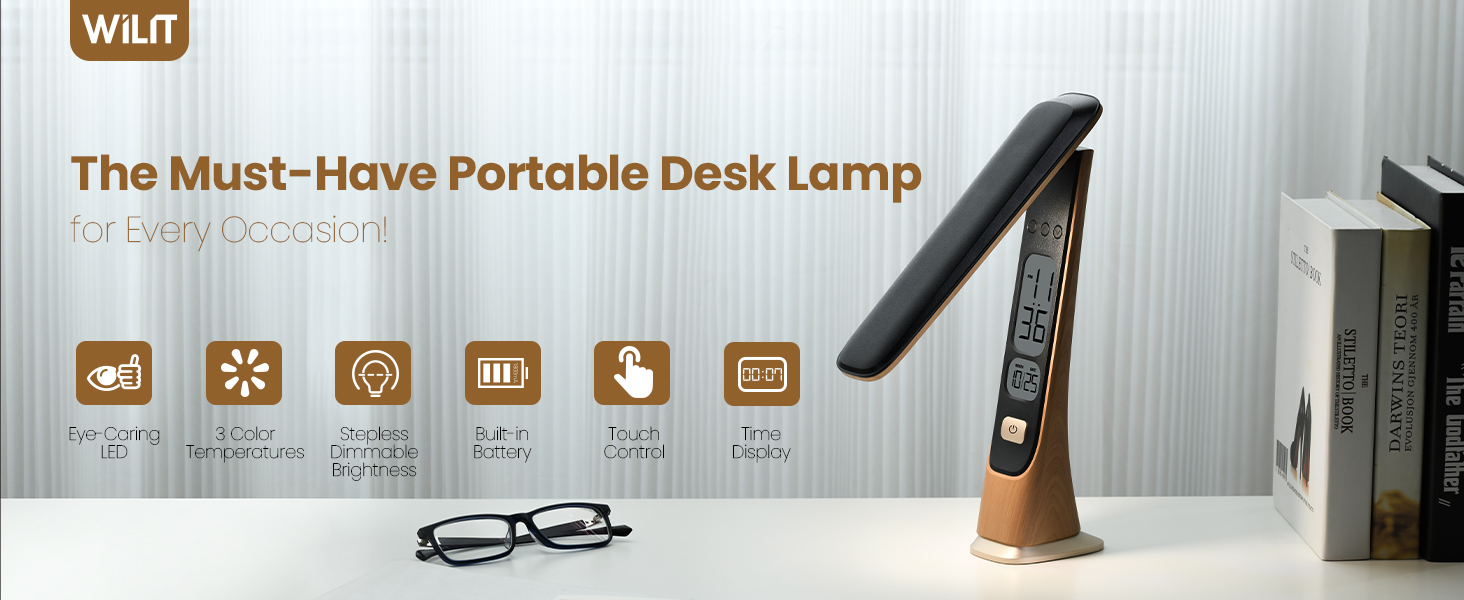 Desk Lamp with clock