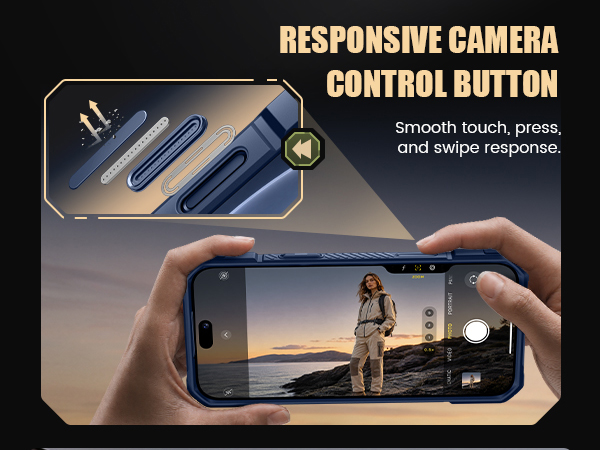 Built-in camera control buttons that are sensitive and responsive