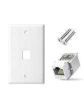 ZOERAX Ethernet Wall Plate Outlet, 2 Pack Tool-Less RJ45 Keystone Jack, No Punch-Down Tool Requir...