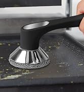Cast Iron Scrubber with Good Grip Handle- Welded Fine Chain Mail Scrubber Cast Iron Brush- Metal ...