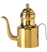 Pouring Oil Pot Stainless Steel Oil Dispenser 18oz Olives Oil Can Metal Drip Vinegar Cruet Soy Sa...