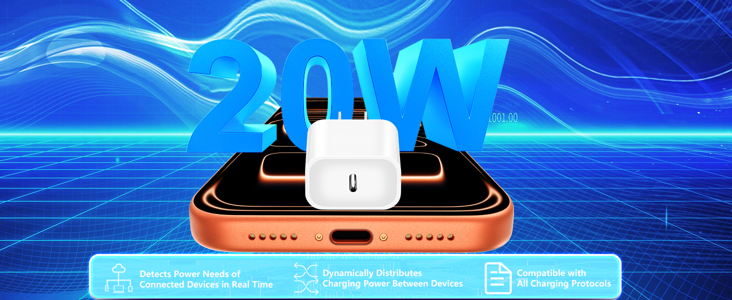 MFi Certified 2Pack 20W USB C Power Adapter Type C Wall Charger Block iPhone Charger Fast Charging