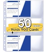 9 Pocket Card Sleeves ,Holds 900 Cards ,Trading Card Binder Sleeves,High Quality Thickened,Card B...