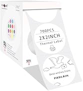 PARLAIM 2 Inch Round Direct Thermal Labels,Self-Adhesive Circle Sticker Labels for Thermal Printe...