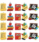 Framendino, 25 Pack School Best Teacher or Student Charms for Jewelry Making Keychain Bracelets E...
