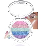 Easilydays Chameleon Purple Blue Glitter Eyeshadow Makeup, Multichrome Eye Highlighter Holographi...