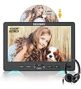 DESOBRY 10.5" Car DVD Player with Headrest Mount, Portable DVD Player for Car with Headphone, Suc...