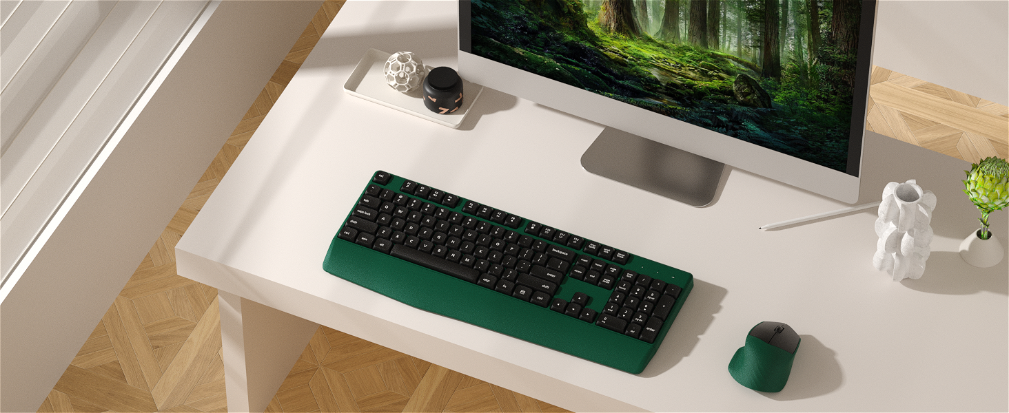 green wireless keyboard