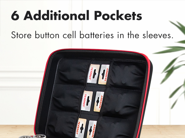 additional pockets for smaller items like button cells