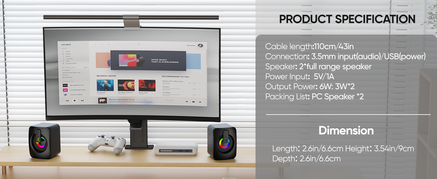 2.0 stereo computer speakers