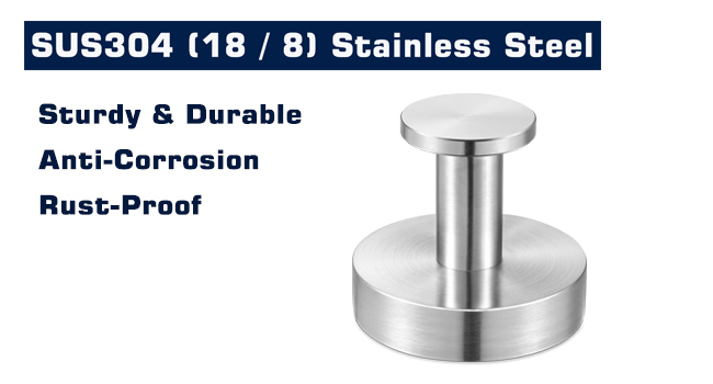 SUS304 Stainless steel towel hooks wall mounted for bathroom