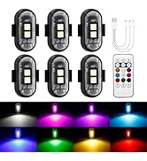 PIFOOG Wireless LED Strobe Lights with Remote Control Magnetic (6Pcs Anti Collision Lights with R...