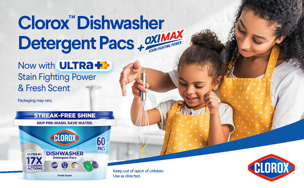 Clorox Sanitizing Dishwasher Pacs Pods Ultra +