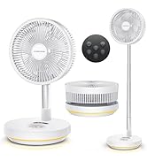 Primevolve Portable Rechargeable Oscillating Fan, Battery Operated Fan Adjustable Height, USB Hom...