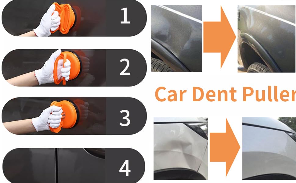 Dent Puller, Car Dent Puller Suction Cup (2 Small + 1 Large), Car Body Paintless Dent Removal
