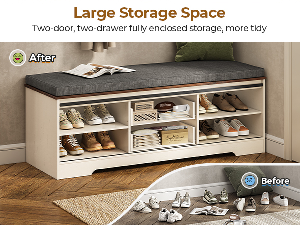 bench storage shoe entryway seat rack seating cushion small benches entry hallway room shoes