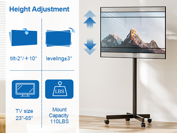 tv mobile stand with wheels