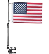 KEMIMOTO Boat American Flag Pole Kit, 360° Adjustable 12''x18'' Pontoon Boat Flag, for 0.8''-1.35...