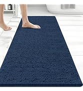 Bcoimo 48x24 Chenille Bath Mat – Non-Slip with Backing Bath Rug Ultra-Absorbent and Machine Washa...