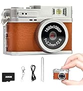 Mini Retro Camera,1080P Keychain Camera, Vintage Tiny Digital Camera with 32GB Card, Compact Nost...