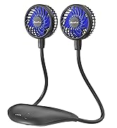5000mAh Portable Neck Fan, Wearable Personal Fan, MAX 26H Working Time, Battery Operated Recharge...