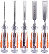 VANQUISH 5 Piece High-Impact Wood Chisel Set Mortise Chisel with Storage Bag for Woodworking Carv...