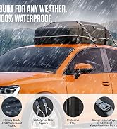 VENTURE 4TH Rooftop Cargo Carrier - 21 Cubic Feet Waterproof Car Roof Cargo Bag with Tie-Down &amp; C...
