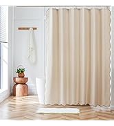 Ohocut Beige Scalloped Shower Curtain, Cute Farmhouse Rustic Modern Boho Shower Curtains for Bath...