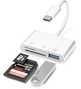 USB C SD Card Reader, Type C to USB 3.0 Memory Card Adapter, SD/TF Card Reader with USB 3 Port Co...