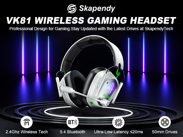 SKAPENDY VK81 Wireless Gaming Headset