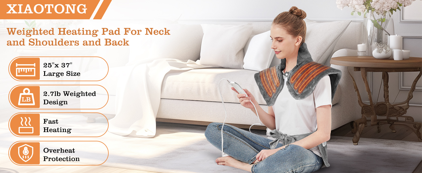 Weighted Heating Pad For Neck and Shoulders and Back