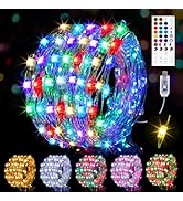 OMIKA 33Ft Color Changing Fairy Lights, 100LED 24Color Twinkle String Lights with USB Remote Time...