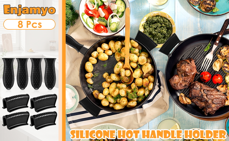 Enjamyo 8 Pack Silicone Hot Handle Holders