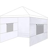 3 Pcs 10x10 Canopy Sidewalls with Roll-up Windows for 10x10 Pop Up Canopy Straight Leg Outdoor In...