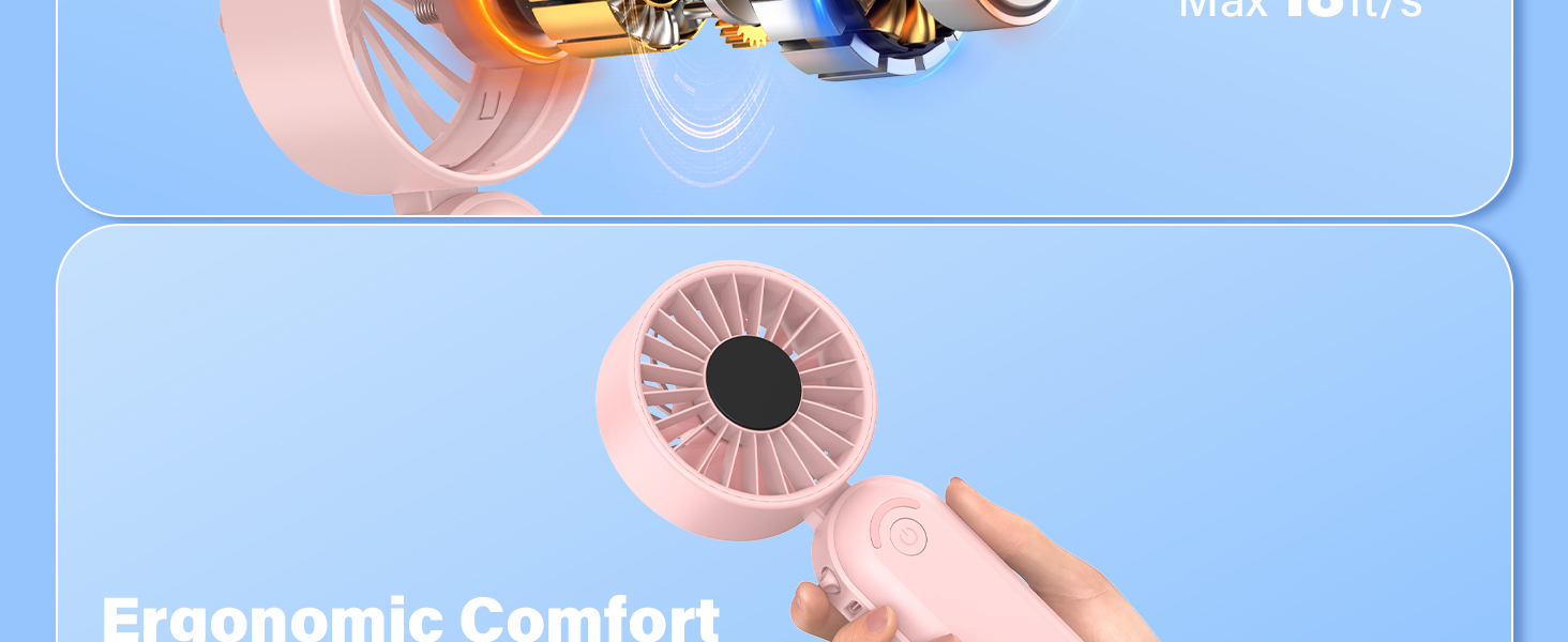 5-speeds 18ft/s powerful wind