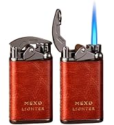 NINSI Mini Butane Torch Lighter, Cool Windproof Straight Flame Refillable Lighters, Leather Vinta...