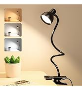 Uchoiceme Clip on Light Reading Light for Bed 3 Color Modes 10 Dimmable Brightness Eye Care Clamp...