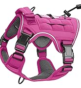 Heavy-Duty Tactical Dog Harness for Large Dogs, No Pull Adjustable Reflective Pet Vest with Molle...