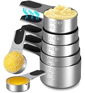 Stianless Steel Magnetic Measuring Cups,Kitchen Aid Cups Measuring set for Liquid &amp; Dry Ingredien...