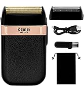 KEMEI Men's Electric Foil Shavers Waterproof Reciprocating Razor Cordless Precision Beard Trimmer...